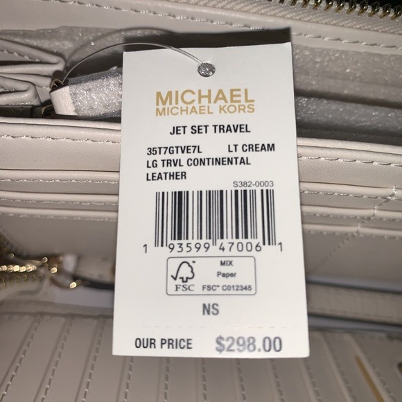 Michael Kors Purse and Wallet set Arlo Light Cream Leather  Shoulder Bag NWT - Picture 14 of 14